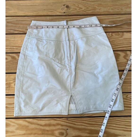 Trumps Sport 100% Leather Mini Skirt Size 3/4 Women’s White - Picture 8 of 8